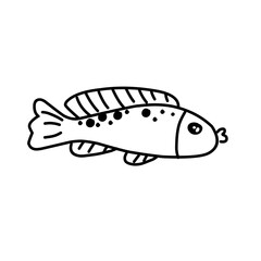 Sea life doodle vector illustration