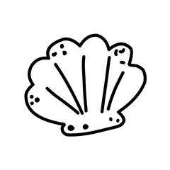 Sea life doodle vector illustration