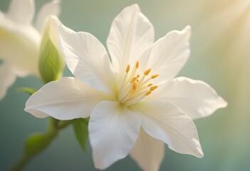 Jasmine flower closeup Realistic Light understand sun light significantly summer season flower concept