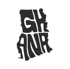 Ghana map typography