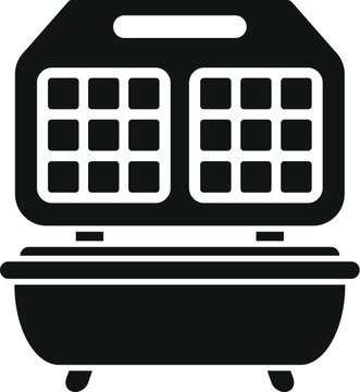 recommend clip art: Vector illustration of a black silhouette waffle maker, perfect for kitchen and appliance designs