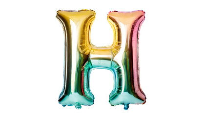 Realistic letter h made of holographic balloon