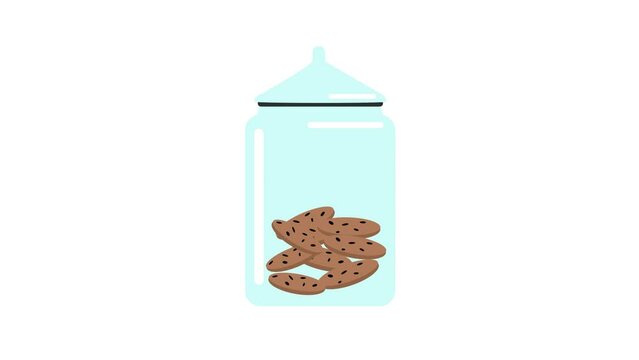 Animation of cookie jar emptying and filling twice