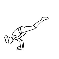 Line Woman of yoga poses