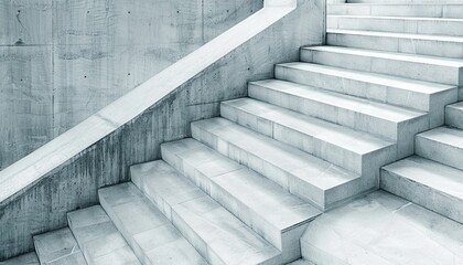Fototapeta premium Modern concrete building with stairs and geometric patterns, minimalist architecture concept for office or business space, gray background