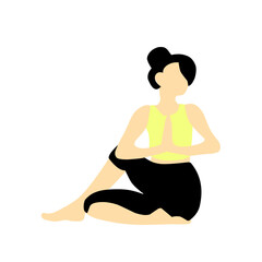 Yoga Positions Pose Flat Design