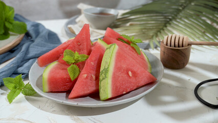 Fresh ripe sliced watermelon