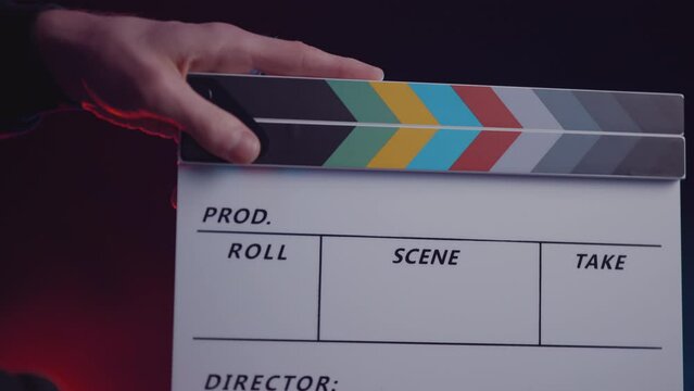 Blank clapper board close up