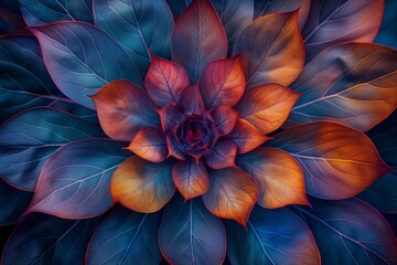 AI generated illustration of a vibrant flower in closeup