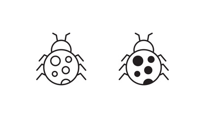 Ladybug icon design with white background stock illustration