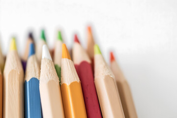 Vibrant Colored Pencils on a Bright White Background