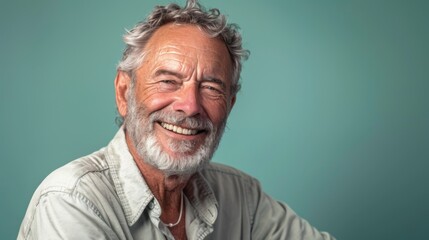 Obraz premium A Joyful Senior Man Smiling