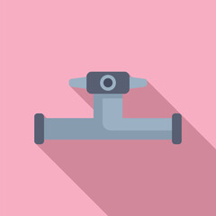 Vector illustration of a stylized pipeline valve icon on a pink background