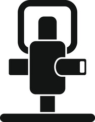 Obraz premium Minimalist and modern black and white iconic podcast microphone silhouette for broadcasting, recording, and communication, suitable for web or digital media