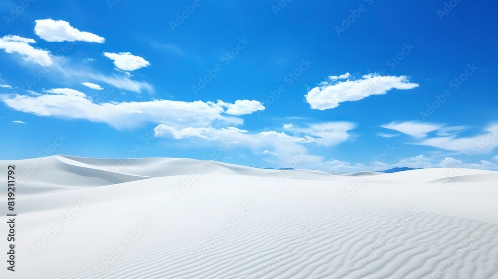 Sticker Beautiful white sand dunes on a background of the blue sky