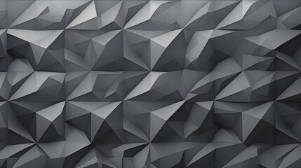 A close-up of a wall made of many triangular shapes. The wall is dark gray and has a slight gradient. The shapes are different sizes and create a relief effect. abstract background.