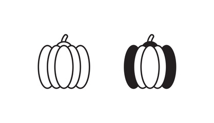 Pumpkin icon design with white background stock illustration