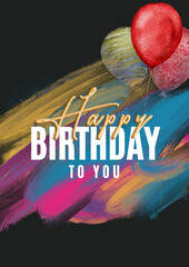 Happy Birthday - Water Color 