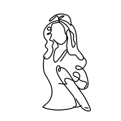 Continuous one line drawing Labor Day