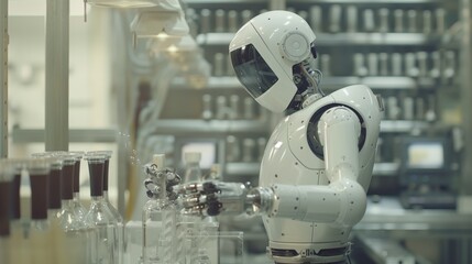 robot industry digital production operations automotive industry concept