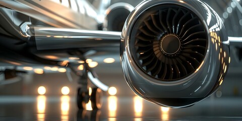 Sleek and modern design of a private jet engine intake viewed up close. Concept Aircraft Technology, Aerospace Engineering, Jet Engine Design, Aerodynamic Intake, Aviation Innovation