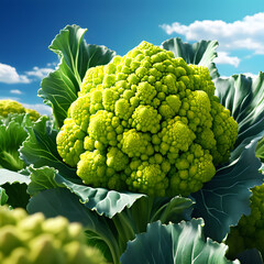 green fresh Romanesco cauliflower, ai-generatet