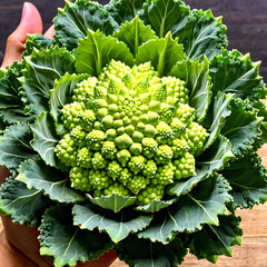 green fresh Romanesco cauliflower, ai-generatet