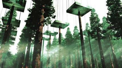 Canopy Cathedral: The Towering Trees That Reach for the Sky - Imagine a scene where towering trees rise high above the jungle floor, their canopy forming a cathedral-like roof that filters