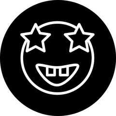 emoji Star eyes with Teeth Flat Icon Design