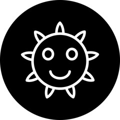 emoji sun flower Flat Icon Design