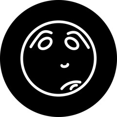 emoji sad Line White Circle Black Icon Design