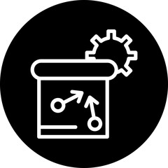 SEO Strategy Line White Circle Black Icon Design