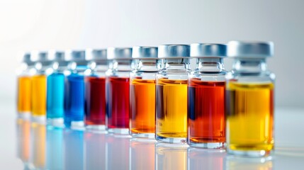 Multicolored laboratory vials set for advanced scientific studies.