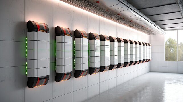 Digital composite of servers in server room with light and reflections