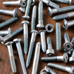 loose steel metallic screws, ai-generatet