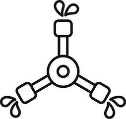 Vector icon illustration of a drip irrigation system, designed for easy use in agricultural graphics