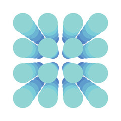 Circle arrangement pattern with emerging perspective. decoration, wallpaper, background and backdrop. clothing design etc.