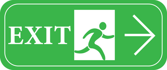 Exit sign with man run,exit,man,outside [illustration]