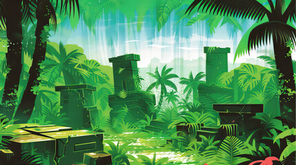 Nightfall in the Jungle: A Symphony of Nocturnal Life - Imagine a scene where night falls in the jungle, and the sounds of nocturnal animals fill the air as the jungle comes alive under the cover