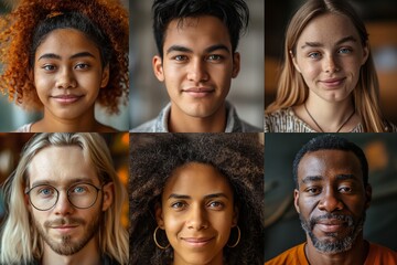 Diverse individuals in a group showcasing different emotional reactions through facial expressions