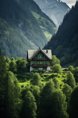 Fototapeta na wymiar House in the mountains.