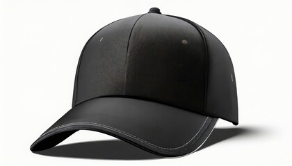 Obraz premium baseball cap isolated on white, black baseball cap mockup front view, Ball cap type hat