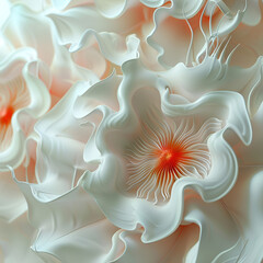 White and Red flowers AI generated 
