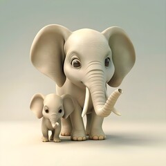 3d elephant with a heart