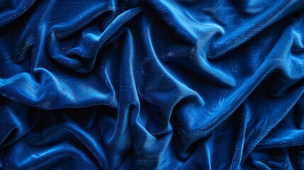Fototapeta premium Sumptuous Royal Blue Velvet Fabric: A Touch of Luxury for Fashion and Home Decor. Generative AI