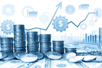 Professional background with financial success and growing chart