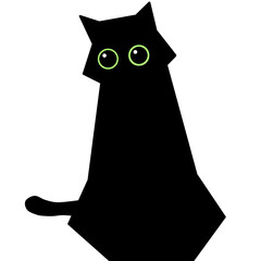 cat silhouette - Green eyes