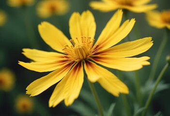 Obraz premium Coreopsis flower closeup Realistic Light understand sun light significantly summer season flower concept