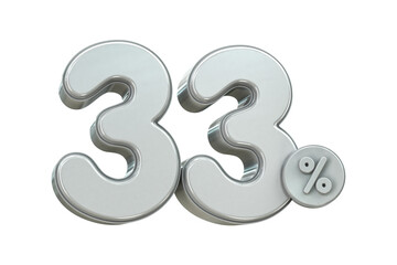 3d sales discount Number 33 percentage price tag for discount sale promotion concept by 3d render
