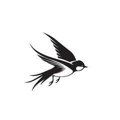 Obraz premium Swallow in cartoon, doodle style. Image for t-shirt, web, mobile apps and ui. Isolated 2d vector illustration in logo, icon, sketch style, Eps 10. AI Generative